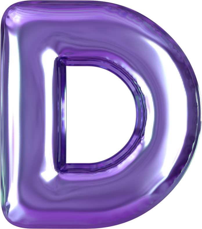 Violet Letter D Balloon