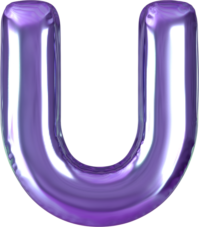 Violet Letter U Balloon