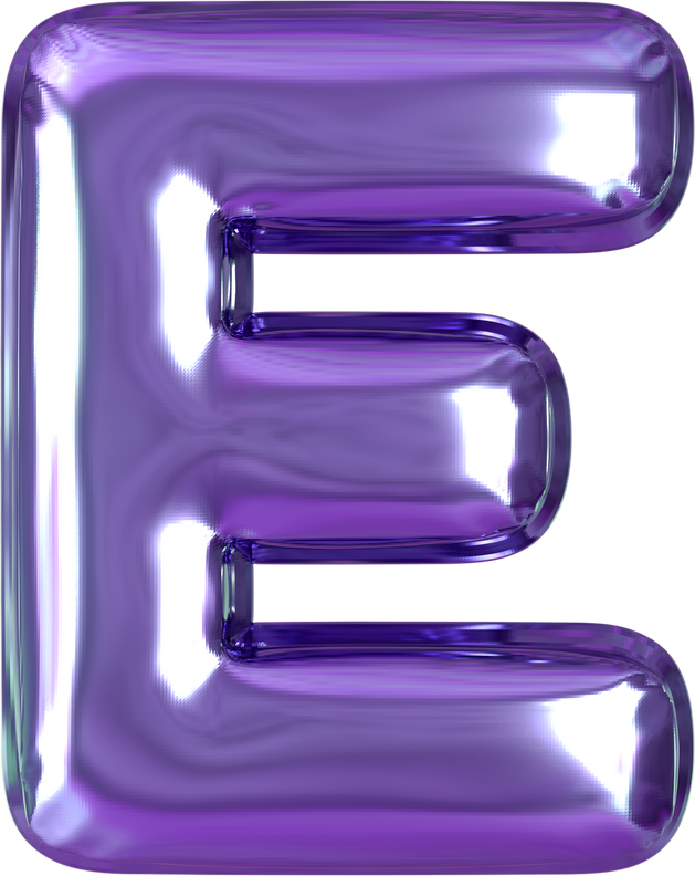 Violet Letter E Balloon